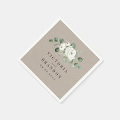 Serviette En Papier Eucalyptus Verdure blanc floral rustique mariage (Coin)