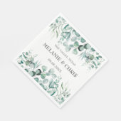 Serviette En Papier Eucalyptus Verdure Custom Boho Rustique Mariage (Coin)