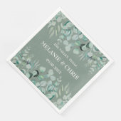 Serviette En Papier Eucalyptus Verdure Custom Boho Rustique Mariage (Coin)