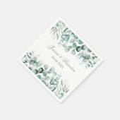 Serviette En Papier Eucalyptus Verdure Custom Boho Rustique Mariage (Coin)