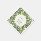 Serviette En Papier Eucalyptus Verdure Feuillage Aquarelle Wreath (Coin)