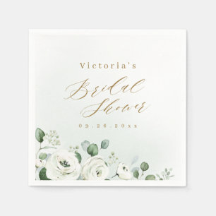 Serviette En Papier Eucalyptus Verdure fleurie rustique nuptiale douch