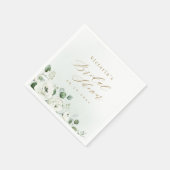 Serviette En Papier Eucalyptus Verdure fleurie rustique nuptiale douch (Coin)