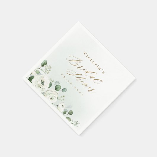 Serviette En Papier Eucalyptus Verdure fleurie rustique nuptiale douch (Coin)