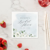 Serviette En Papier Eucalyptus Verdure fleurie rustique nuptiale douch (En situation)