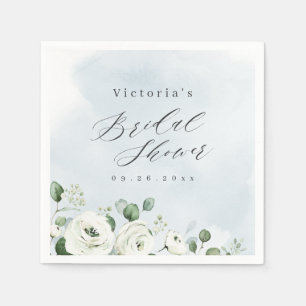 Serviette En Papier Eucalyptus Verdure fleurie rustique nuptiale douch