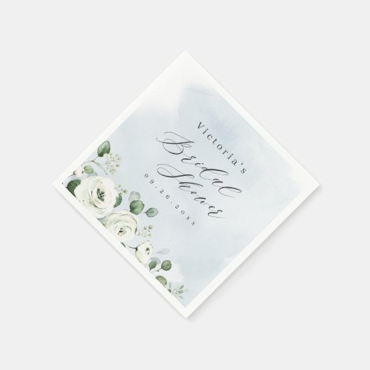 Serviette En Papier Eucalyptus Verdure fleurie rustique nuptiale douch (Coin)