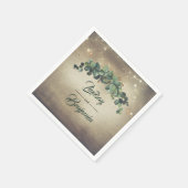 Serviette En Papier Eucalyptus Verdure Mariage campagnard rustique (Coin)