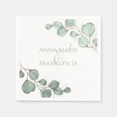 Serviette En Papier Eucalyptus Verdure Mariages Élégant Foliage (Devant)