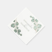 Serviette En Papier Eucalyptus Verdure Mariages Élégant Foliage (Coin)