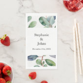 Serviette En Papier Eucalyptus Verdure Poussiéreux Bleu Art Élégant Ma (En situation)