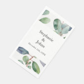Serviette En Papier Eucalyptus Verdure Poussiéreux Bleu Art Élégant Ma (Coin)