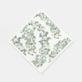 Serviette En Papier Eucalyptus Vert Argent Dollar Gum Blossoms (Coin)