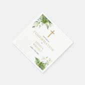 Serviette En Papier Eucalyptus vert Confirmation florale (Coin)