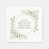 Serviette En Papier Eucalyptus vert doux Foliage Feuille Anniversaire (Devant)