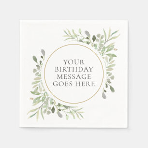 Serviette En Papier Eucalyptus vert doux Foliage Feuille Anniversaire