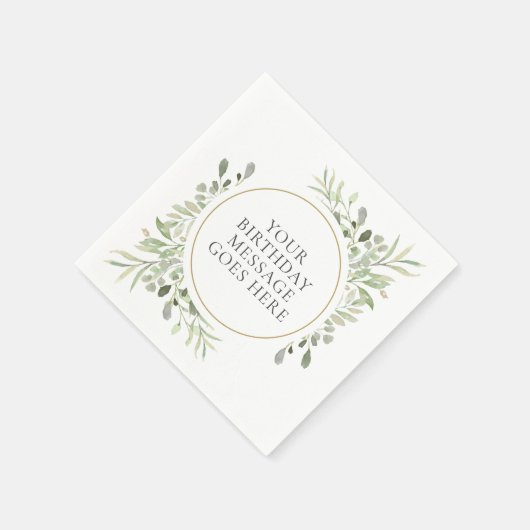 Serviette En Papier Eucalyptus vert doux Foliage Feuille Anniversaire (Coin)