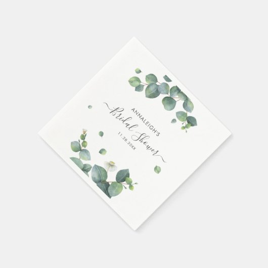 Serviette En Papier Eucalyptus Vert Élégant papier Fête des mariées (Coin)