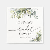 Serviette En Papier Eucalyptus vert Fête des mariées florale (Devant)