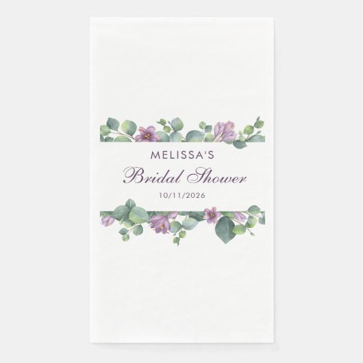 Serviette En Papier Eucalyptus Vert Fête des mariées violet vert (Devant)