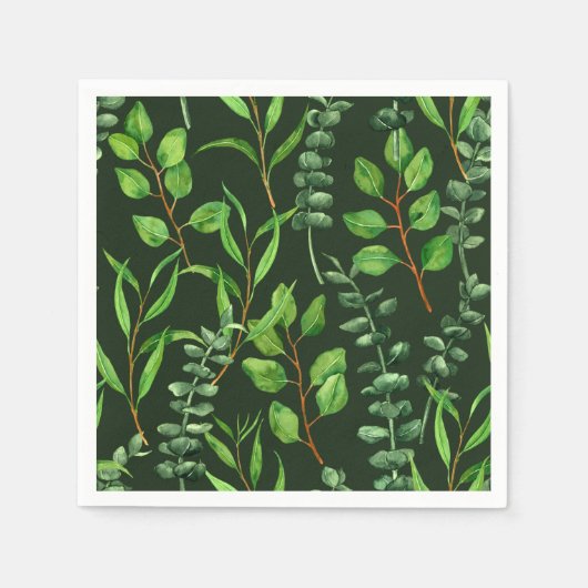 Serviette En Papier Eucalyptus vert foncé (Devant)