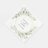 Serviette En Papier Eucalyptus Vert Mariage simple (Coin)