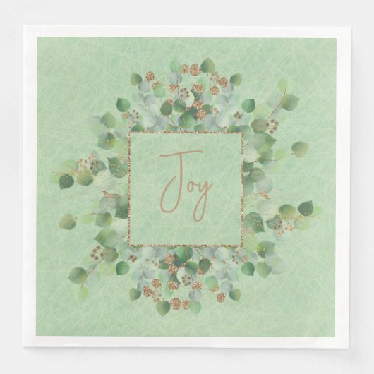Serviette En Papier Eucalyptus vert Parties scintillant Sparkle Sage B (Devant)