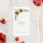 Serviette En Papier Eucalyptus Vert tournesol Mariage floral (En situation)