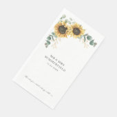 Serviette En Papier Eucalyptus Vert tournesol Mariage floral (Coin)