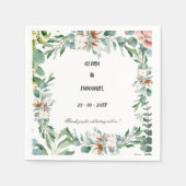Serviette En Papier Eucalyptus vertes quittent le Mariage floral (Devant)