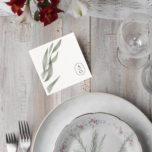 Serviette En Papier Eucalyptus Wedding Reception Napkins