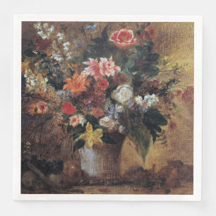 Serviette En Papier Eugene Delacroix Bouquet Vintage de fleurs