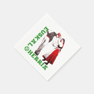 Serviette En Papier Euskal Herria : danseurs Basques traditionnels,