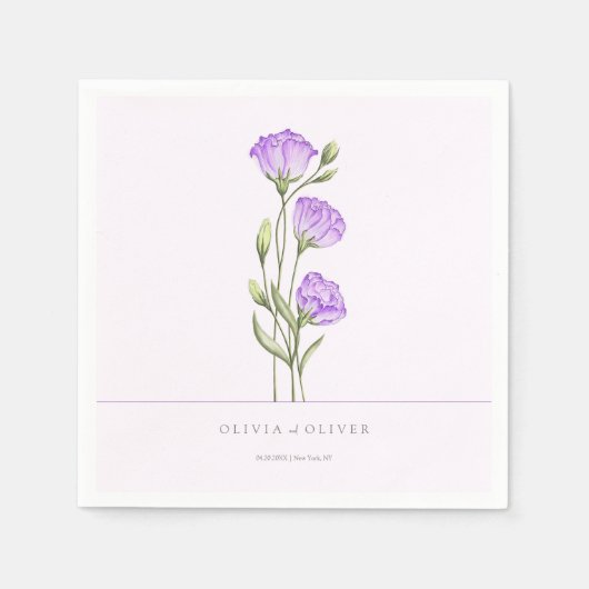 Serviette En Papier Eustomas pourpre (Devant)