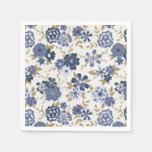 Serviette En Papier Événement botanique Fleurs Bleues Vignes (Devant)