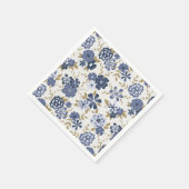Serviette En Papier Événement botanique Fleurs Bleues Vignes (Coin)