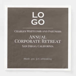 Serviette En Papier Événement commercial ou corporatif marron avec log