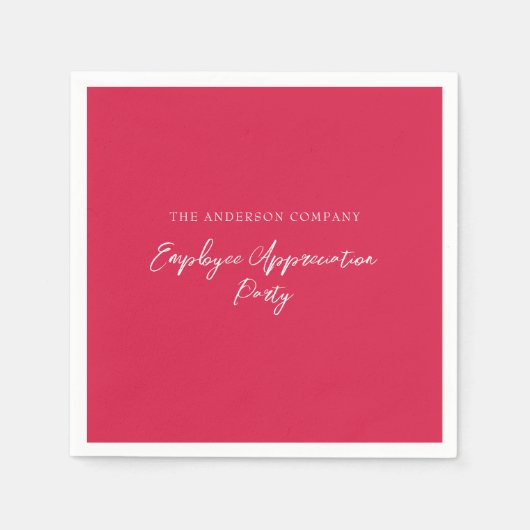 Serviette En Papier Événement d'appréciation de l'employé rouge (Devant)