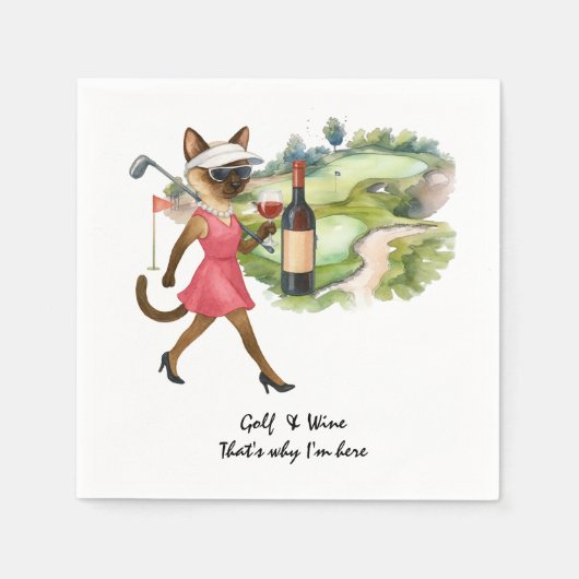 Serviette En Papier Événement de dégustation de vin de golf (Devant)