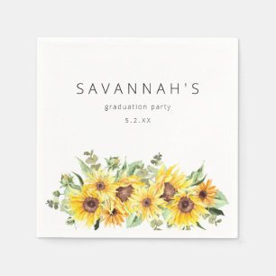 Serviette En Papier Événement de fête Sunflower & Eucalyptus Nom fl