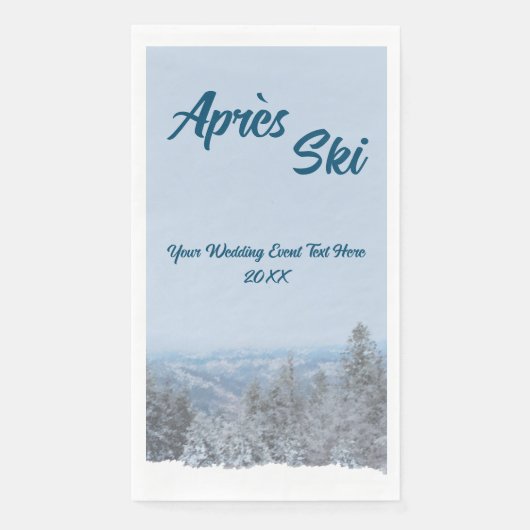Serviette En Papier Événement de mariage d'après-ski en forêt de monta (Devant)