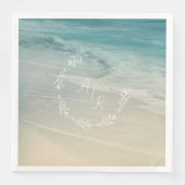 Serviette En Papier Événement de plage Monogramme (Devant)