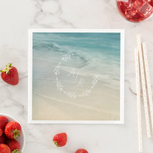 Serviette En Papier Événement de plage Monogramme