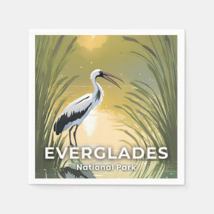 Serviette En Papier Everglades National Park Cigogne à l'aquarelle