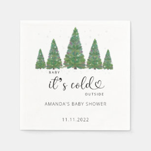 Serviette En Papier Evergreen Noël Bébé il fait froid dehors