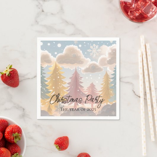 Serviette En Papier Evergreen Winter Wonderland (En situation)