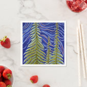Serviette En Papier Evergreens Abstraits lunaires (En situation)