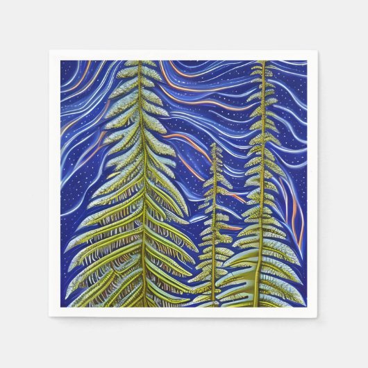 Serviette En Papier Evergreens Abstraits lunaires (Devant)