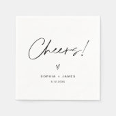 Serviette En Papier EVERLEIGH Minimalist Mariage Cheers Cocktail (Devant)