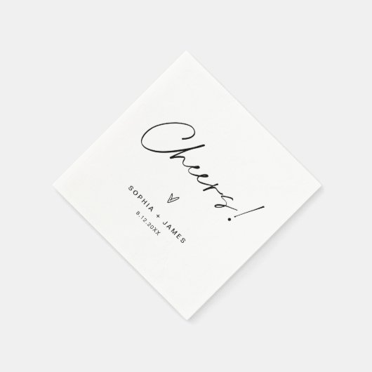 Serviette En Papier EVERLEIGH Minimalist Mariage Cheers Cocktail (Coin)